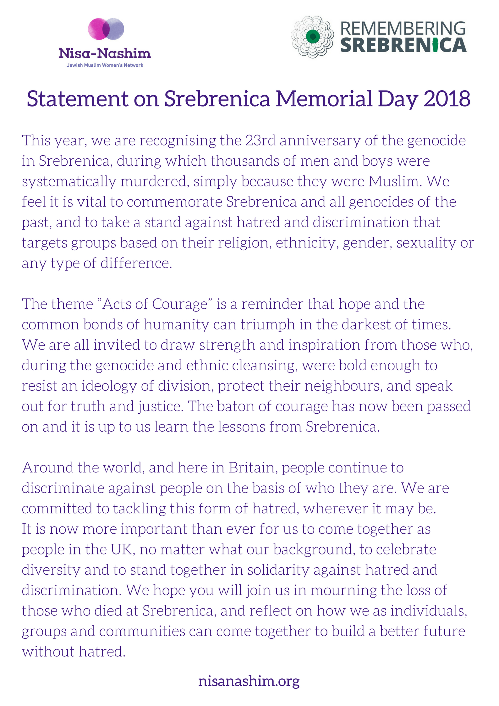 Nisa-Nashim | Jewish Muslim Women's Network